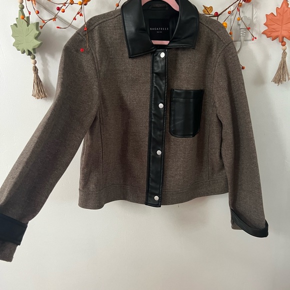 Bagatelle brown and Faux leather jacket - Picture 4 of 6